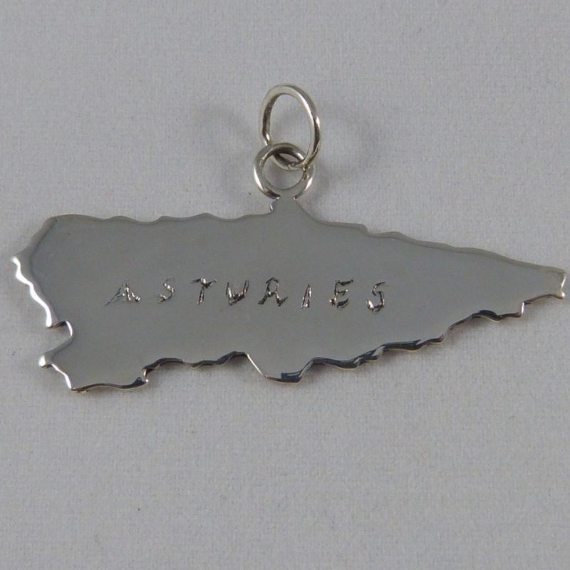 Colgante de Plata con Forma de Mapa de Asturias